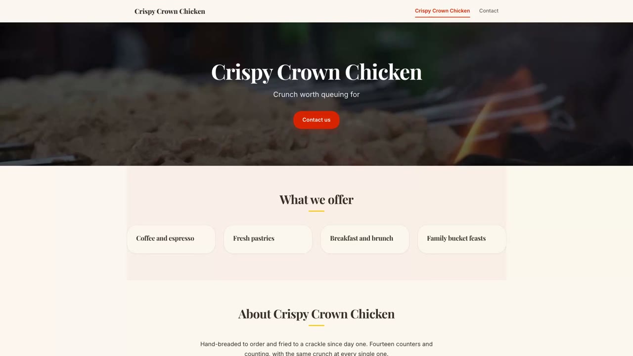 Crispy Crown Chicken demo video