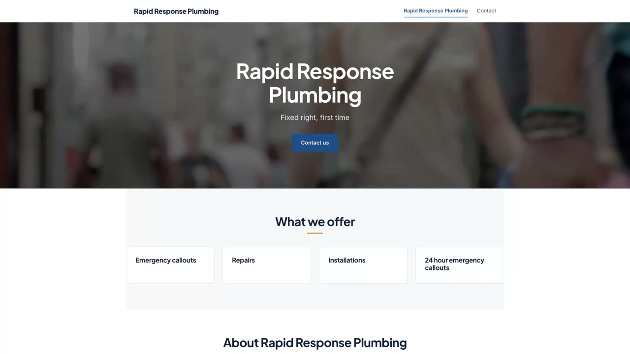 Rapid Response Plumbing demo video
