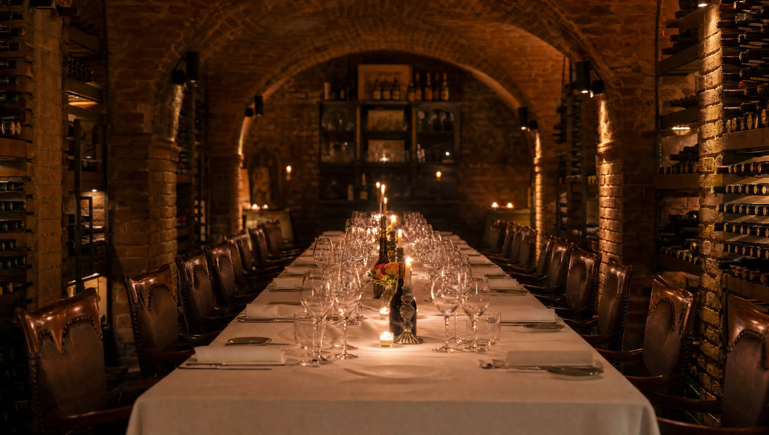 Private dining in the wine cellar