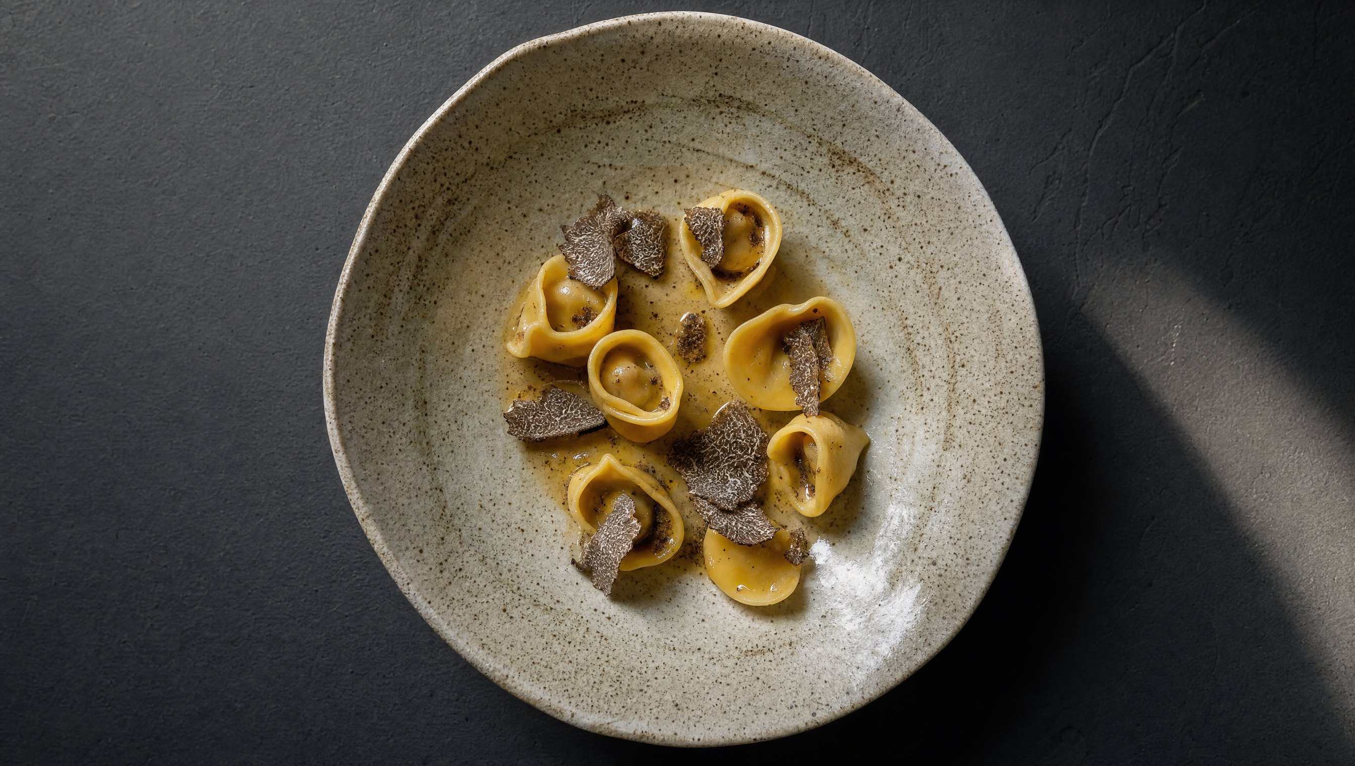 Hand-rolled tortellini with black truffle